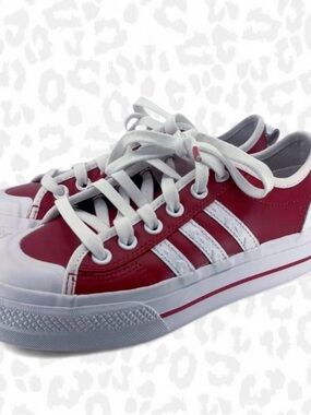 RARE Adidas Nizza Retro Platform Sneakers | Limited Edition Scarlet Red Hearts 7